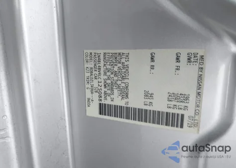 2020 Nissan Altima S Fwd z USA, uszkodzony, nr VIN 1N4BL4BV4LC125088